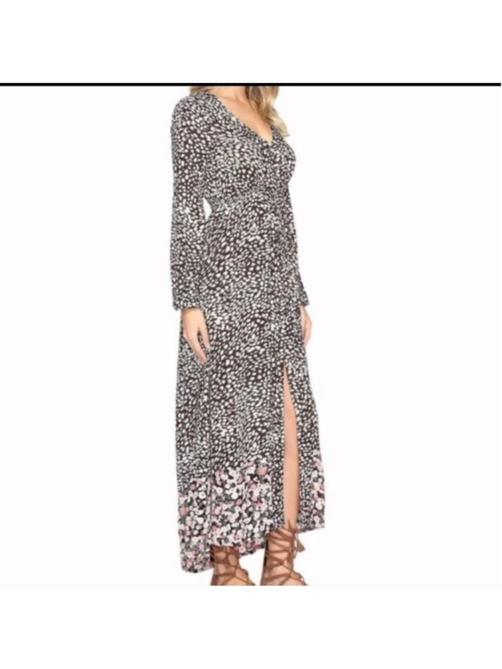 Billabong Women's Allegra Kimono Off Black Maxi Dress size XS